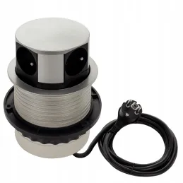 Výsuvná elektrická zásuvka TETRABOX FRENCH 4x 230V  / Hliník