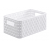 Plastový úložný box v imitácií ratanu do kúpeľne či šatníku s rozmerom 126 x 185 x 280 mm  s objemom 6 litrov