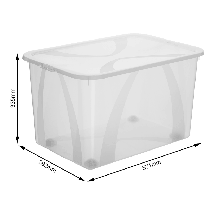Úložný box s kolieskami LONA 50L / Transparent