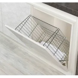 Výklopný kôš na prádlo ELEMENTS / Lesklý chróm