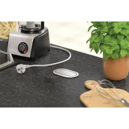 Výsuvná dvojitá elektrická zásuvka PICCOLINO SCHUKO 2x 230V / Nerez