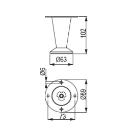 Nábytková nožička PALMA / Čierna matná