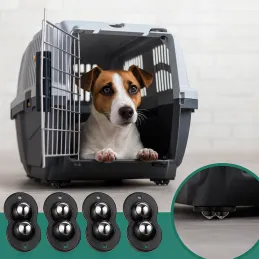 Sada 4ks samolepiacich ložiskových klzákov pod nábytok ROLLER DUO / Čierna