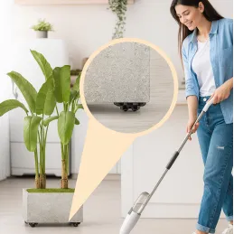 Sada 4ks samolepiacich ložiskových klzákov pod nábytok ROLLER DUO / Čierna