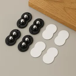 Sada 4ks samolepiacich ložiskových klzákov pod nábytok ROLLER DUO / Čierna