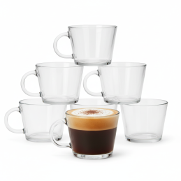 Sada 6ks sklenených šálok...