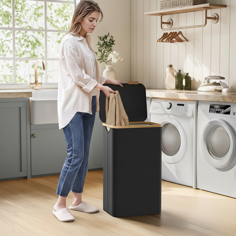Koš na prádlo SOFT 90L / Čierna