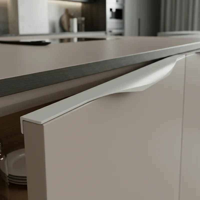 Úchytka na hranu dvierok VULCANO / Biela Matná