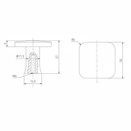Úchytka knopka LANDRA / Čierna matná