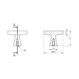 Úchytka knopka MAIRA / Čierna matná