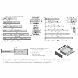 Ložiskový výsuv s tlmením a bez úchytkovým otváraním 45 mm PRO