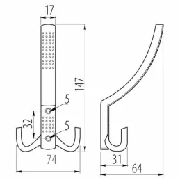 Nábytkový vešiak BRUNO Maxi / Čierna matná