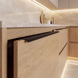 Úchytka na hranu dvierok DIAZ / Čierna matná