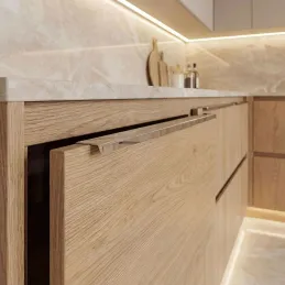 Úchytka na hranu dvierok DIAZ / Lesklý chróm