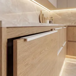 Úchytka na hranu dvierok DIAZ / Biela matná