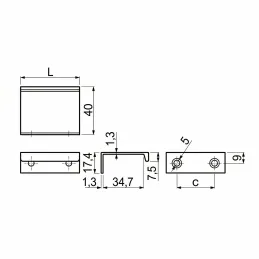 Úchytka na hranu dvierok DIAZ / Zlatá brúsená