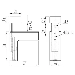 Držiak police QUADRO / Nerez