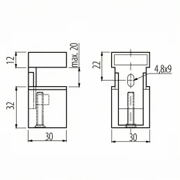 Držiak police QUADRO Mini / Lesklý chróm