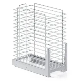 Výsuvný kôš na prádlo s tlmením a uchytením na dvierka ORTA / Lesklý chróm