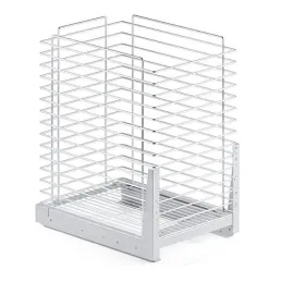 Výsuvný kôš na prádlo s tlmením a uchytením na dvierka ORTA / Lesklý chróm