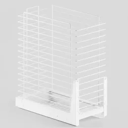 Výsuvný kôš na prádlo s tlmením a uchytením na dvierka ORTA / Biela matná