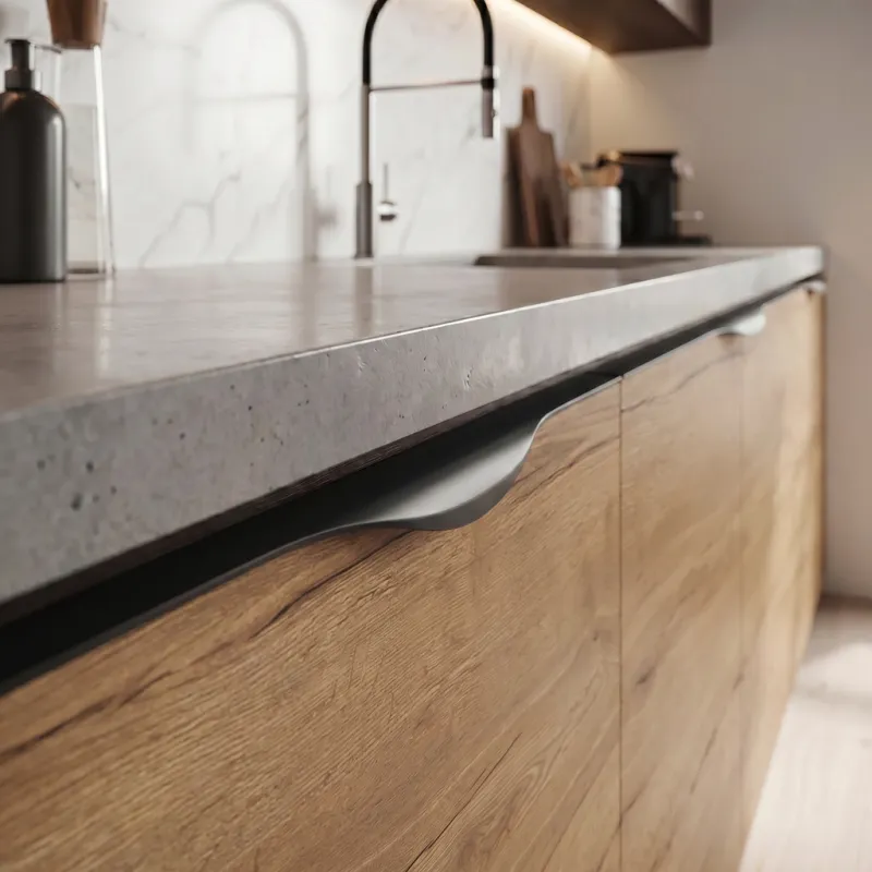 Úchytka na hranu dvierok PABLO / Čierna matná