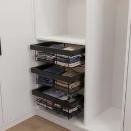 Výsuvný drôtený kôš s tlmením OPIO / Čierna matná