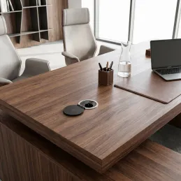 Interiérová zásuvka do stola LUPO FRENCH 1x230V + USB A/C - Čierna
