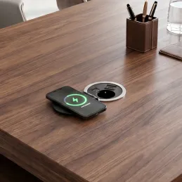 Interiérová zásuvka do stola LUPO FRENCH 1x230V + USB A/C - Čierna