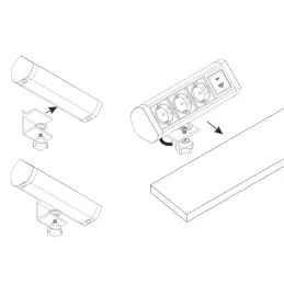 Elektrická zásuvka OFFICE 3x230V + 1xUSB C+A FRENCH / Čierna matná