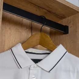 Vešiaková tyč SLIM na LED pásik s krytkou / Čierna