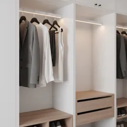 Vešiaková tyč SLIM na LED pásik s krytkou / Biela matná