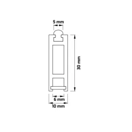 Vešiaková tyč SLIM na LED pásik s krytkou / Biela matná