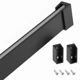 Vešiaková tyč 1m SLIM na LED pásik s koncovkami / Čierna matná