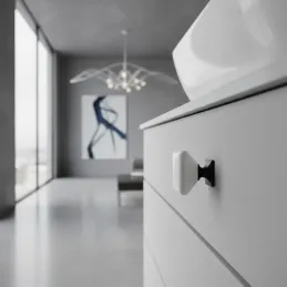 Keramická knopka DIAMON / Biela + porcelán