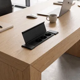 Interiérová zásuvková lišta SLIM BOX SCHUKO 3x 230V / Čierna matná