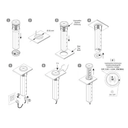 Automatická výsuvná elektrická zásuvka ASTRA SCHUKO 3x230V + 2xUSB A-C / Čierna