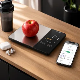 Kuchynská digitálna váha s aplikáciou FIT BODY / Čierna