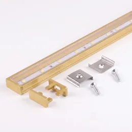 Sada 1m profilu ZARIA na LED osvetlenie s transparent krytkou s krytkami a uchytením / Zlatá