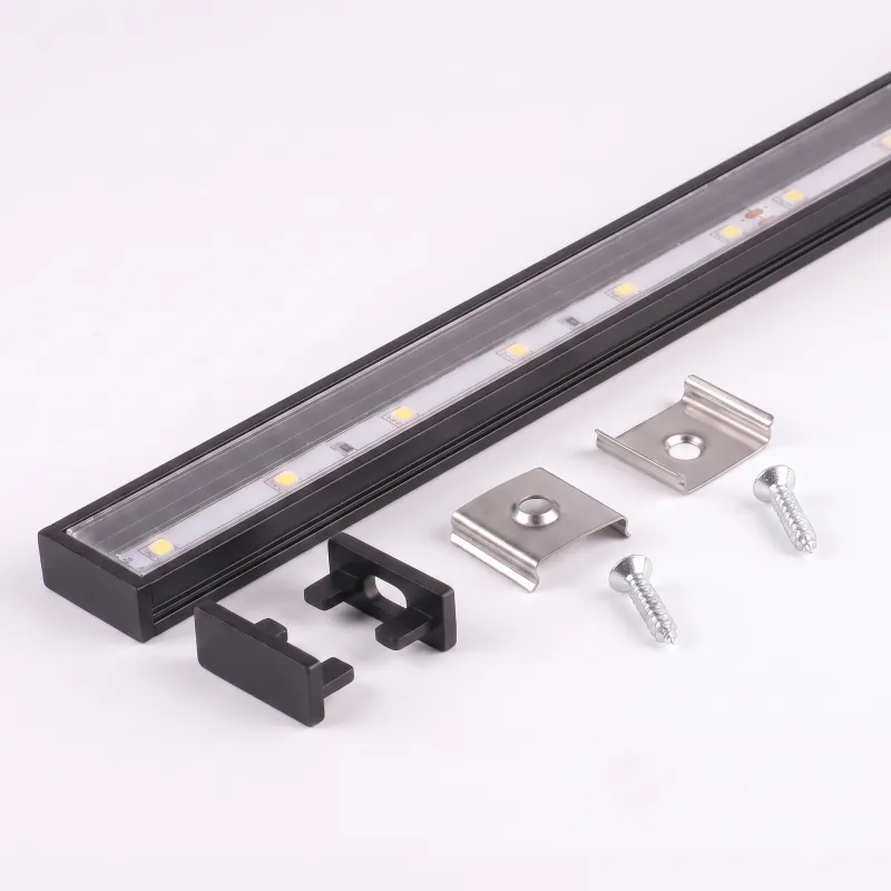 Sada 1m profilu ZARIA na LED osvetlenie s transparent krytkou s krytkami a uchytením / Čierna matná