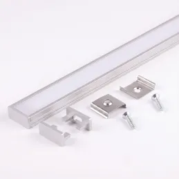 Sada 1m profilu ZARIA na LED osvetlenie s mliečnou krytkou s krytkami a uchytením / Hliník