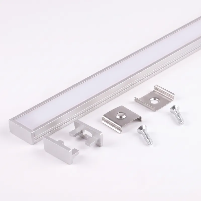 Sada 1m profilu ZARIA na LED osvetlenie s mliečnou krytkou s krytkami a uchytením / Hliník