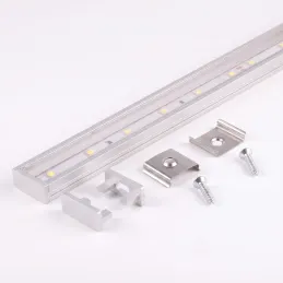 Sada 1m profilu ZARIA na LED osvetlenie s transparent krytkou s krytkami a uchytením / Hliník