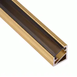 Rohová hliníková lišta ZARIA na LED osvetlenie s čiernou krytkou / Zlatá
