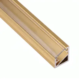 Rohová hliníková lišta ZARIA na LED osvetlenie s transparent krytkou / Zlatá