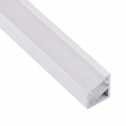 Rohová hliníková lišta ZARIA na LED osvetlenie s mliečnou krytkou / Biela matná
