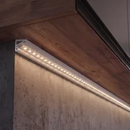 Rohová hliníková lišta ZARIA na LED osvetlenie s transparent krytkou / Biela matná