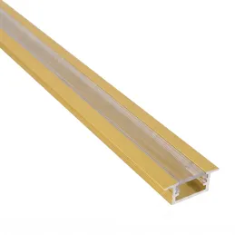 Zafrézovacia hliníková lišta ZARIA na LED osvetlenie s transparent krytkou / Zlatá