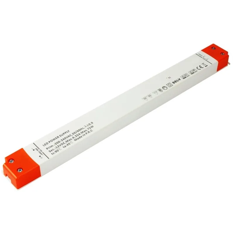 LED Trafo PREMIUM SLIM LONG 12V DC / 75W
