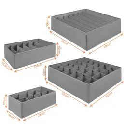 4-dielný set úložných boxov do šatníka LORD / Šedá